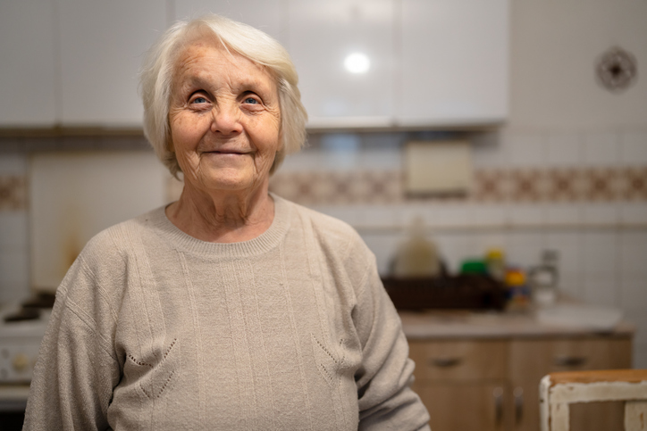 Older woman looking at you.